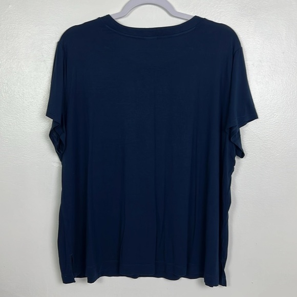 Soma Women’s XXL Navy Blue Crewneck Short Sleeve Rayon Blend Top - Picture 2 of 7